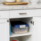 IRIS USA Airtight Dog Food Storage Container, Up to 11 lbs, Dog Cat Bird and Other Pet Food Treats Storage Bin, Dog Cat Wet Food Cans, Keep Fresh, BPA Free, Stackable, Navy - Image 5