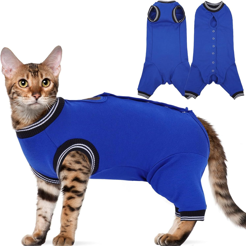 Yternal anti-lick recovery suit for female cats gray