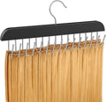 RESOVO hair extension holder front view with fifteen black hooks