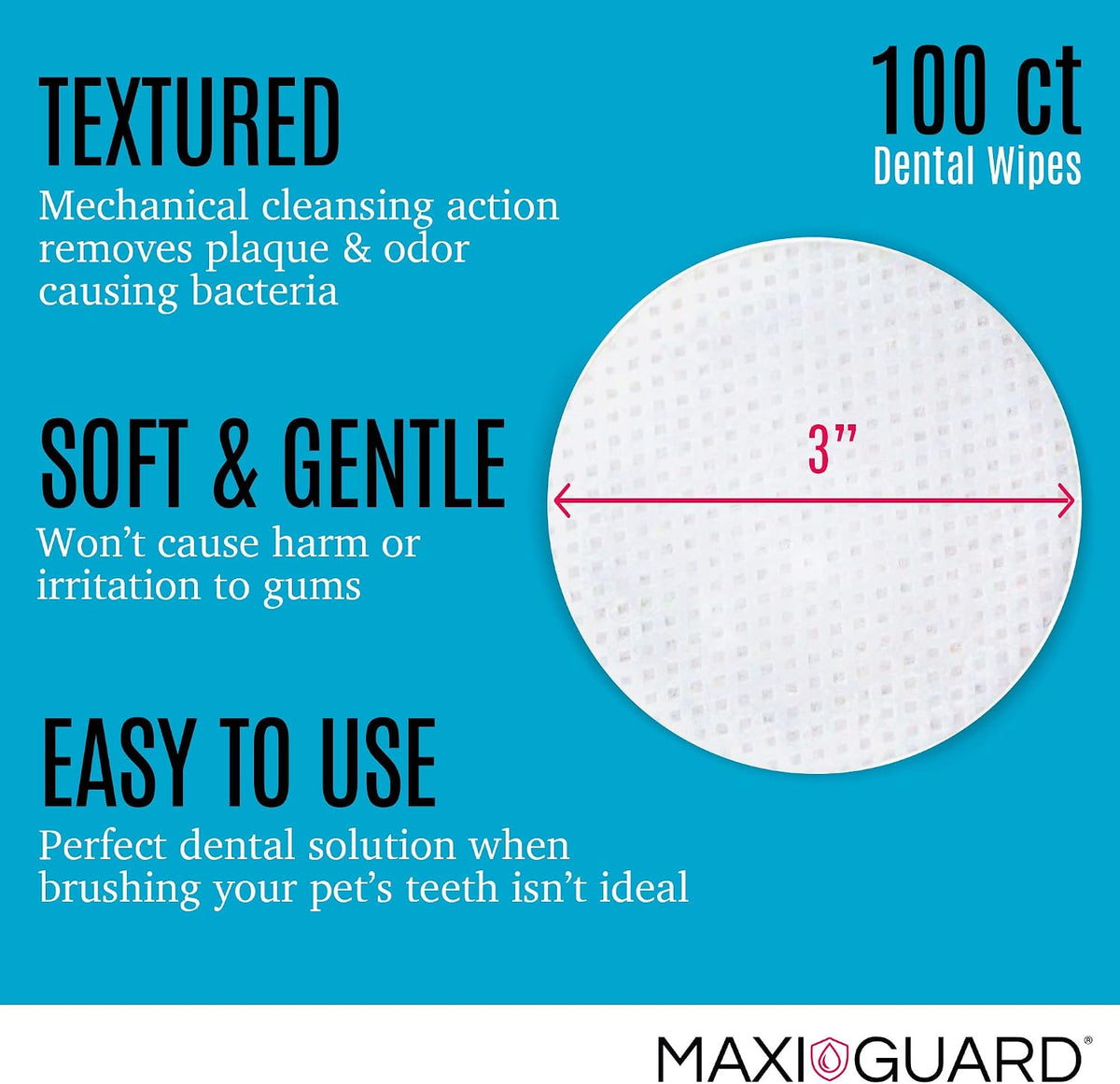Maxi-Guard dental wipes for oral hygiene of horses and companion animals
