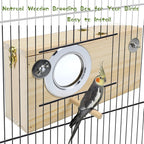 Parakeet Nesting Box Cockatiel Nesting Natural Pine Bird Nest Bird Breeding Box House Acrylic Transparent Bird Box with Detachable Wooden Board for Lovebirds Cockatiel Budgie Conure Parrot L - Image 5