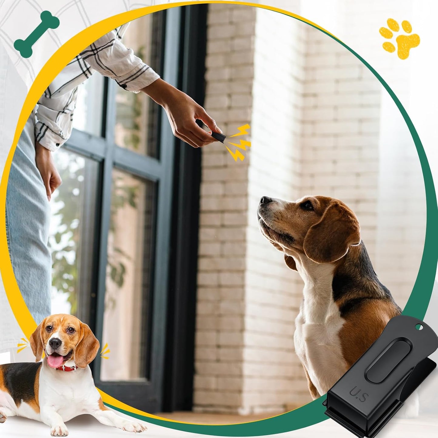Vercanmonth black dog clicker tool for potty and bird training