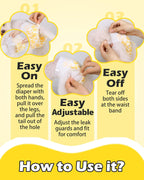 Demonstration of the tear away sides feature on the disposable pull up pet garment