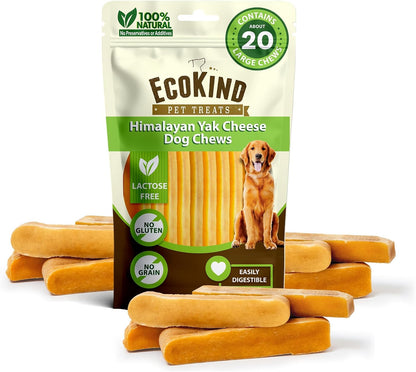 EcoKind Yak Cheese Himalayan Dog Chews, Yak Chews for Large Dogs, Long Lasting Bone for Aggressive Chewers, 3 Ingredient Natural High Protein Dog Treat, No Additives or Lactose, Large - 4 Chews (1 lb) - Image 9