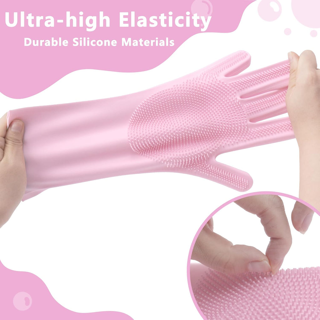 Maiiu grooming gloves used for cleaning dishes in kitchen