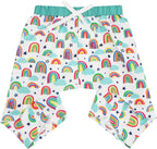 HDE dog swim trunks rainbow pattern front view