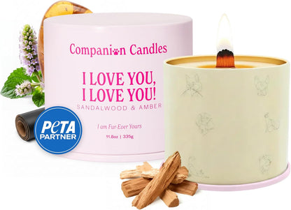 Companion Candles You & Me by the Sea Pet-Friendly Scented Candle - Sea Salt & Neroli Fragrance - Coconut Soy Wax Candle with Wooden Wick, Approx. 50-Hour Burn Time, Made in USA, 11.8 oz - Image 10