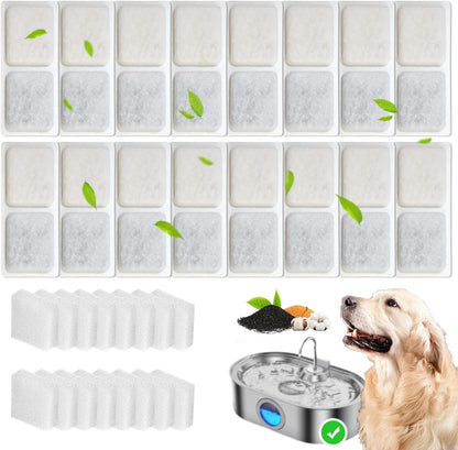 Hoetek replacement filter set for dog water fountain front view