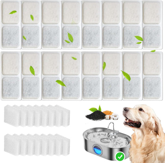 Hoetek replacement filter set for dog water fountain front view