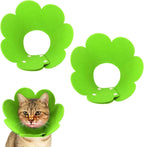 Side view of a kitten sleeping comfortably with the soft PETAXCELL felt flower Elizabethan collar.