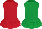 2 Pcs Dog Dresses Cat Skirt Solid Color Dog Clothes Summer Sleeveless Puppy Girl Clothes for Small Pet Dogs Cats (Yellow,Pink, Small) - Image 12