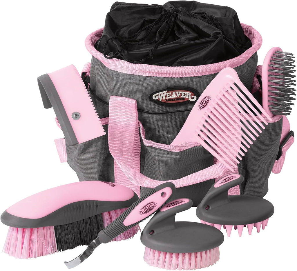 Weaver Equine Horse Grooming Kit, 7-Piece Horse Brush Set with Organizer Tote Bag, Hoof Pick, Comb, Sweat Scraper, Equine Tools for Daily Grooming, Black/Beige - Image 11