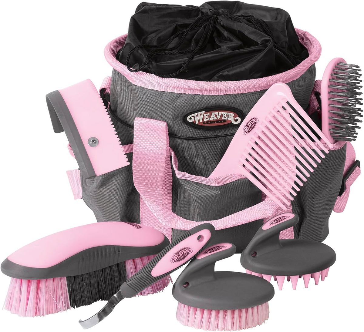 Weaver Equine Horse Grooming Kit, 7-Piece Horse Brush Set with Organizer Tote Bag, Hoof Pick, Comb, Sweat Scraper, Equine Tools for Daily Grooming, Black/Beige - Image 11
