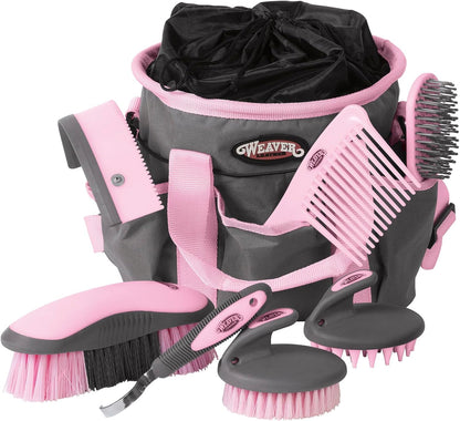 Weaver Equine Horse Grooming Kit, 7-Piece Horse Brush Set with Organizer Tote Bag, Hoof Pick, Comb, Sweat Scraper, Equine Tools for Daily Grooming, Black/Beige - Image 11