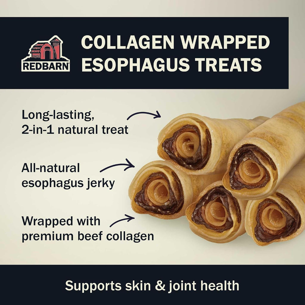 Redbarn medium collagen esophagus chew close up