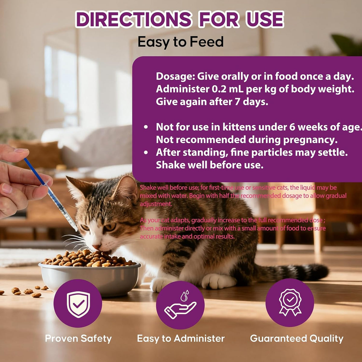 Close up of BiKontrun broad spectrum formula benefits for hookworms and roundworms