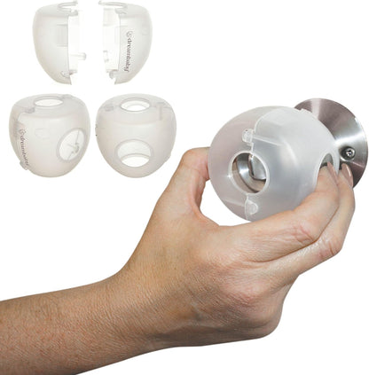 Dreambaby child proof door knob safety covers front view pack of three