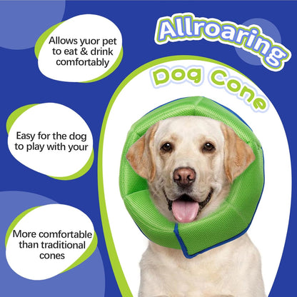 Close-up of the lightweight EPE foam interior padding of the Allroaring pet recovery collar.