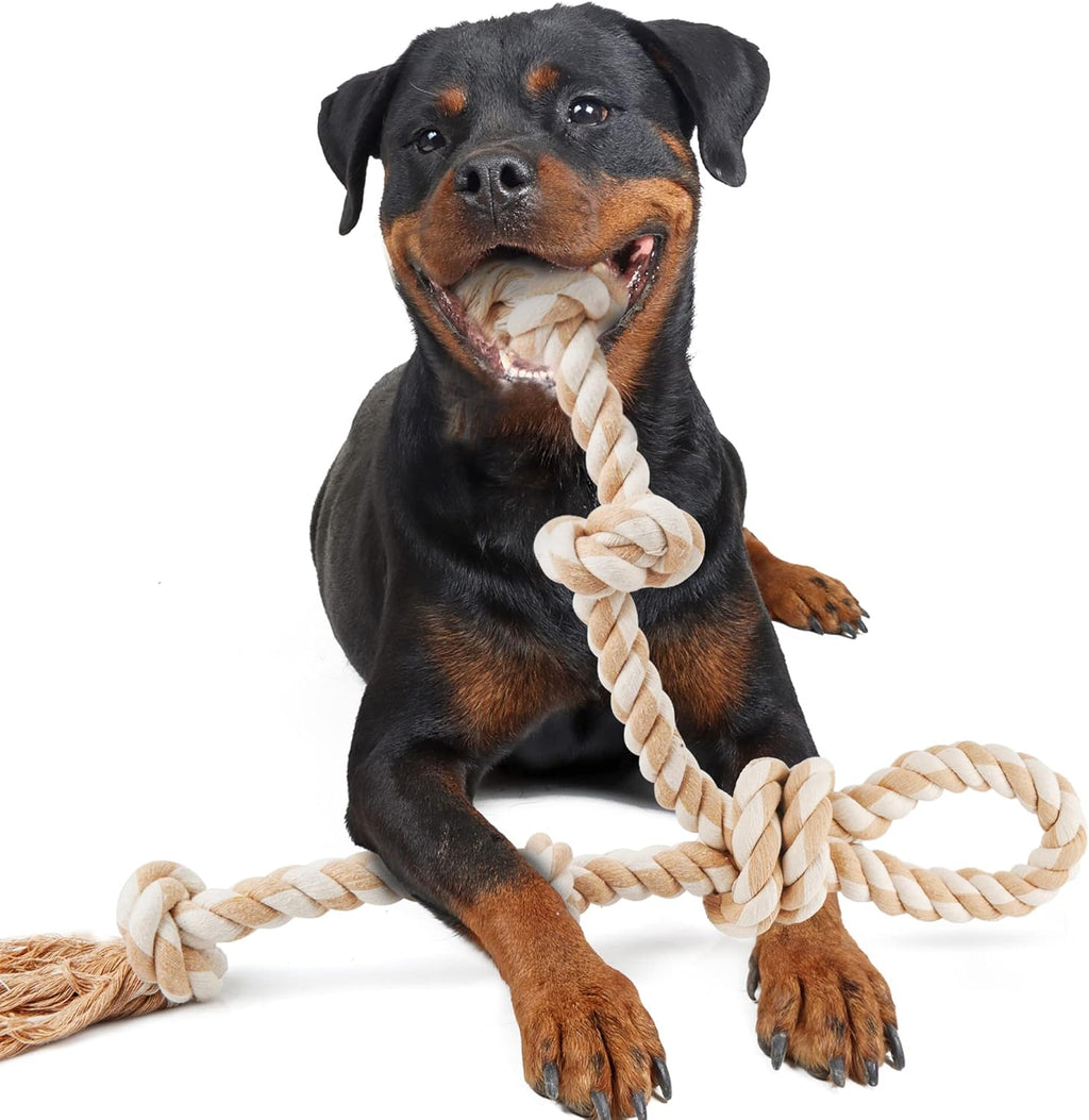 Fida Dog Rope Toys for Large/Medium Aggressive Chewers, Tough Cotton Chew Toy, 3 Feet 5 Knots Indestructible, Tug of War Dog Pull Rope Teeth Cleaning - Image 10