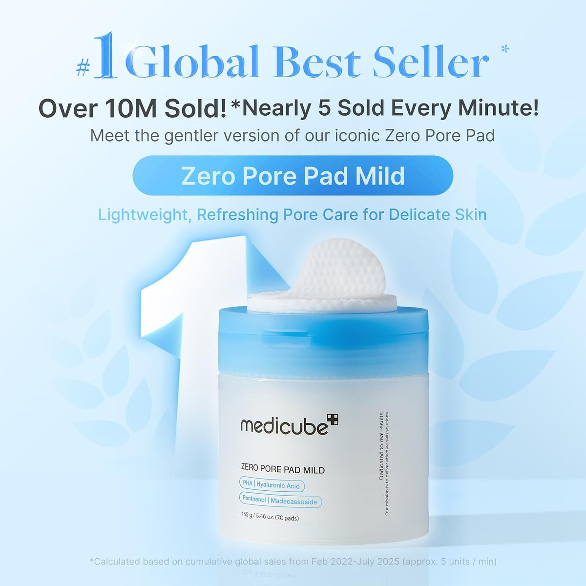 Medicube zero pore pad mild side profile of product box