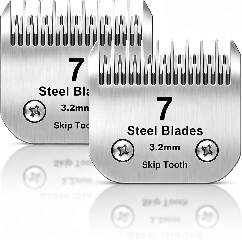 7 Skip Tooth Detachable Pet Dog Grooming Steel Blades,Compatible with Andis,Oster A5,Wahl KM10 Series Clippers,Cut Length 1/8-Inch (3.2mm) 1 Pack - Image 13