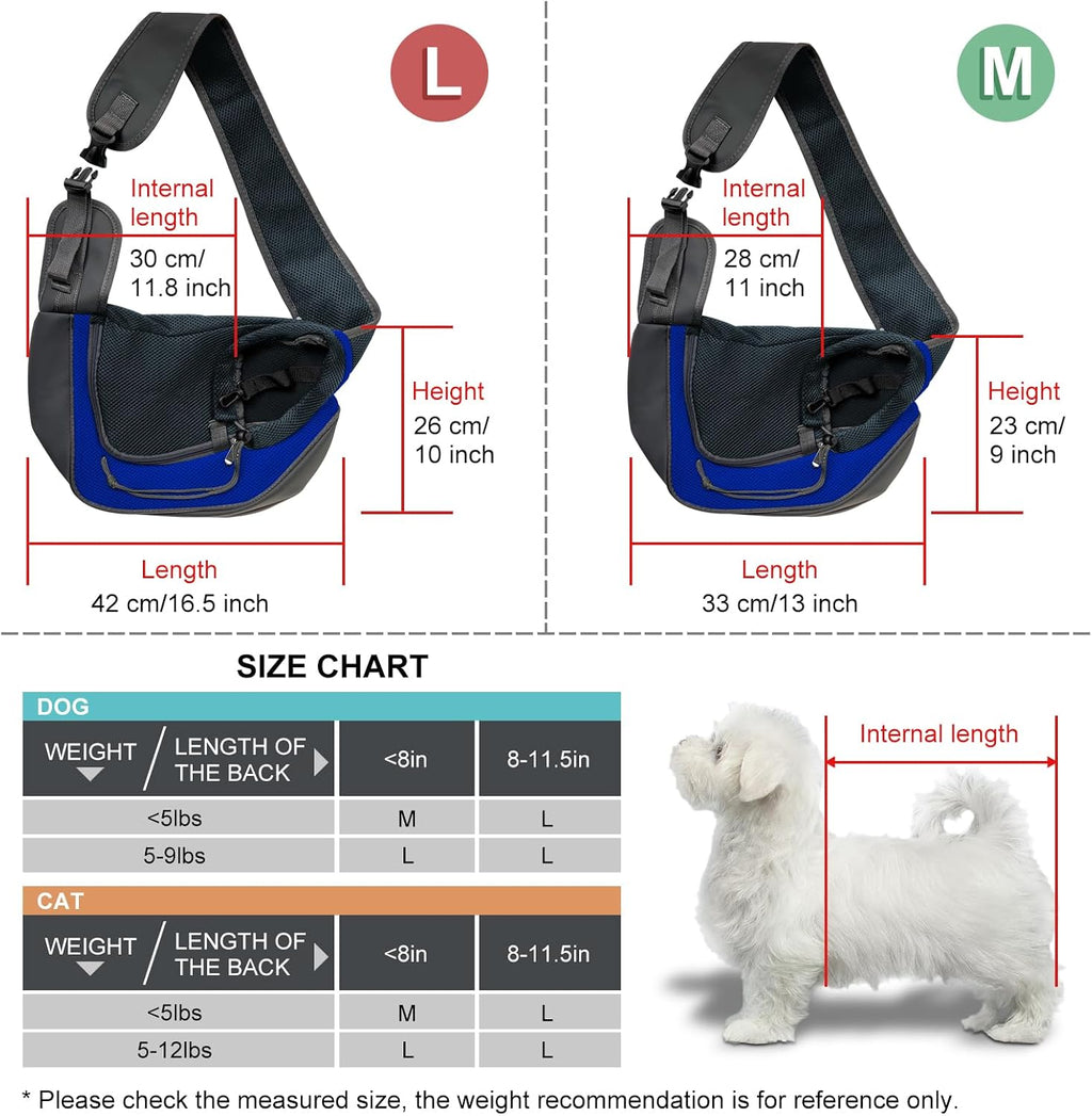 Pucewmy breathable mesh dog sling carrier side angle