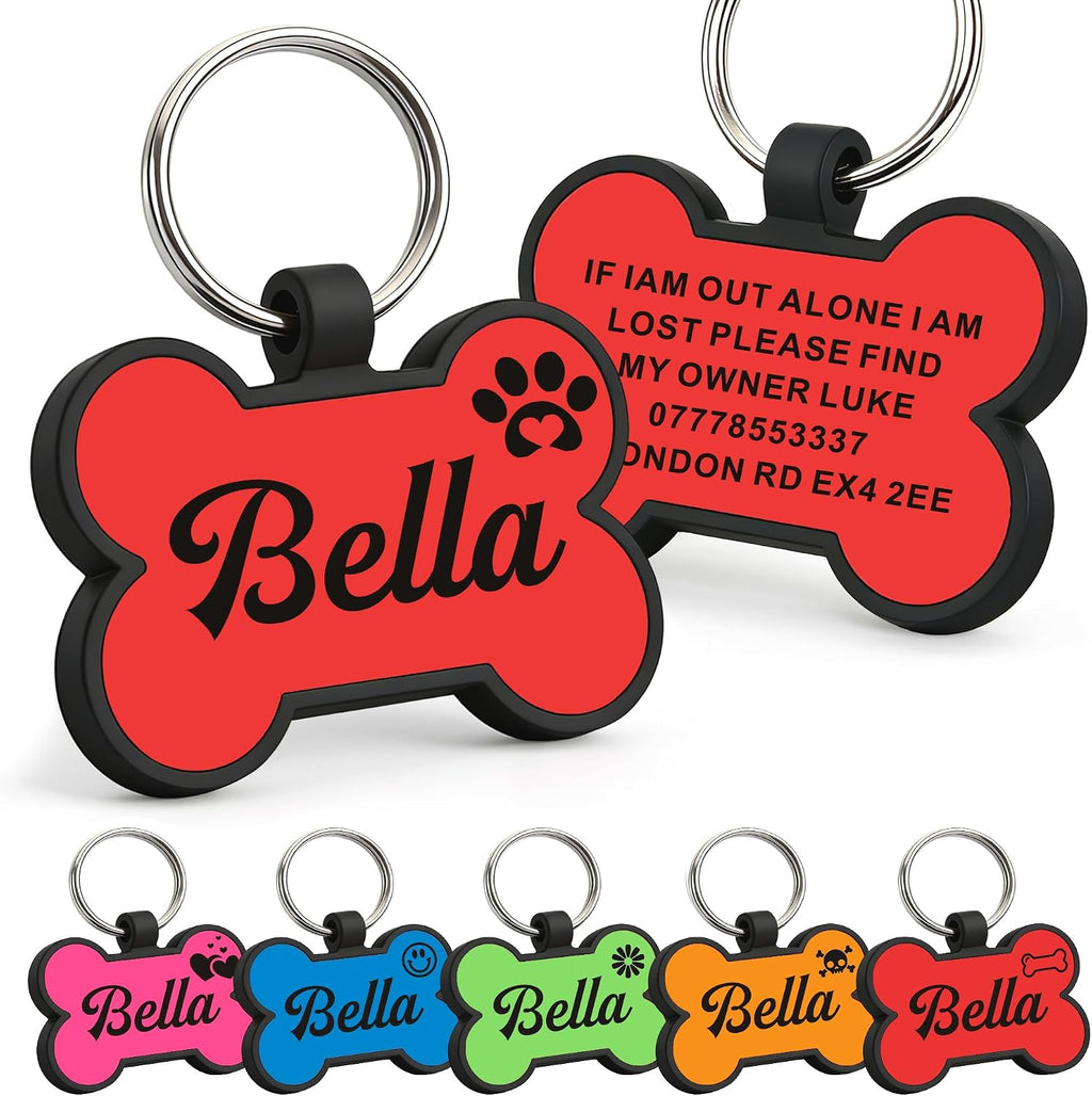Dog Tags Personalized for Pets Silicone Dog Tag Dog Name Tags Personalized Dog Tags Custom Dog Tags Dog ID Tags Personalized Silent Dog Tag Engraved with Any Text (Pink Bone) - Image 15