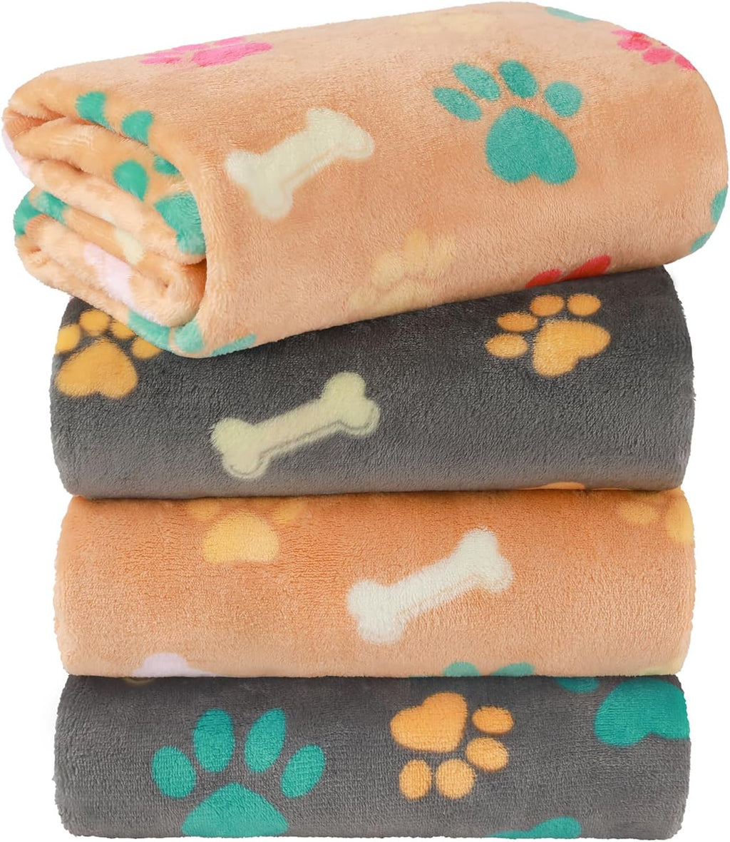 LINENLUX 1 Pack 3 Blankets Super Soft Fluffy Premium Fleece Dog Blankets for Puppy Cat Pet Blanket Flannel Throw Warm Sleep Dog Paw-3pcs 23x16 inch - Image 9