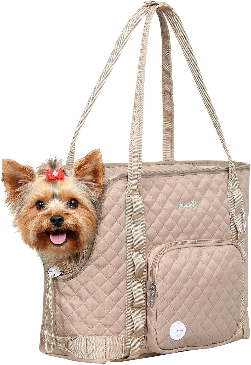 Pecute Dog Purse Carrier, Dog Carrier with Pockets for Small Dogs, Fits Dogs 5 lbs to 9 lbs, Cat and Puppies Tote Bag, Outing, Travel, Vet, Black - Image 11