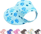 PET SHOW Paw Print Dog Baseball Cap Dog Visors for Small Doggy Cats Summer Waterproof Pet Sun Hats with Ear Holes Adjustable Drawstring Girl Puppy Hat -Pink/XXS - Image 9