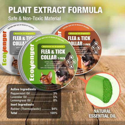 EcoVenger Flea Collars for Dogs & Cats - Flea & Tick Repellent 2-Pack Green. Built-in Pant-Based Formula Strong Repellency Slow Release, Lasting Protection, Pleasant Aroma, Waterproof - Image 5