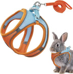 FiboPawer rabbit harness and leash set orange front view
