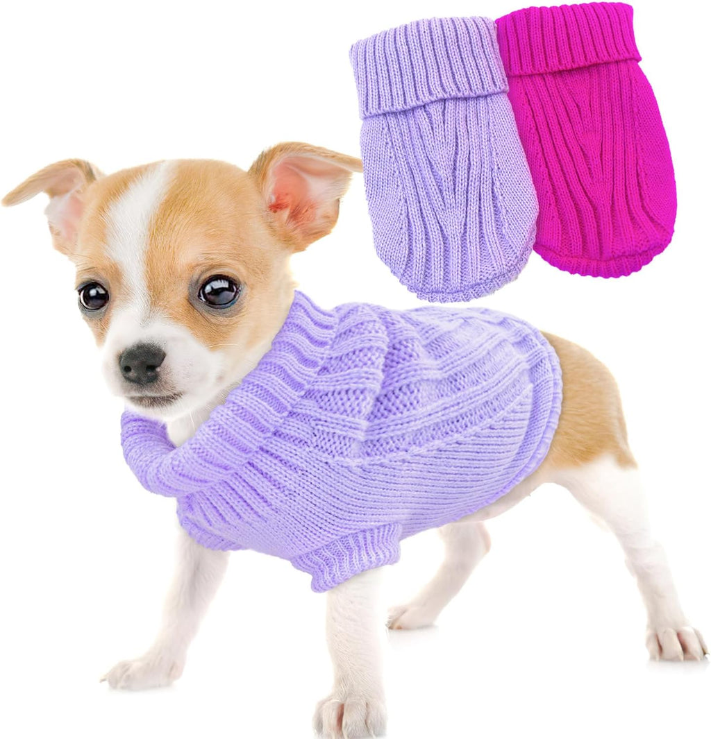 Detailed texture shot of the stretchy turtleneck stitching on pet sweater.