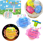 Leetous Easter egg spinning tops 4 pack front view