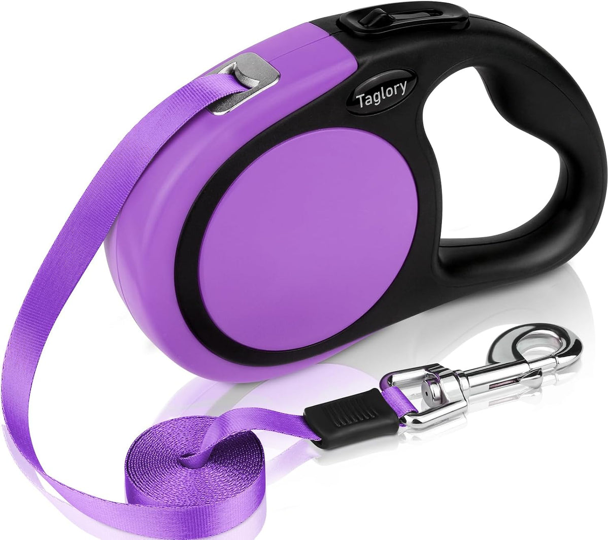 Taglory Retractable Dog Leash, 16ft No Tangle Leash Retractable for Small Medium Dogs Up to 44 lbs, One-Handed Brake, Pause, Lock, Pink - Image 12