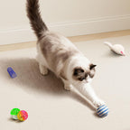 Bright jingle bell balls and crinkle pompoms designed for interactive kitten play.