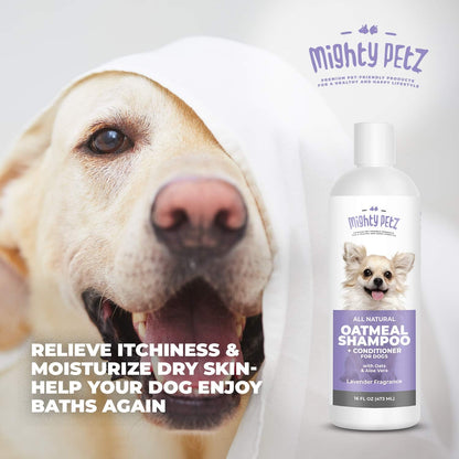 Close up of Mighty Petz shampoo texture for sensitive skin