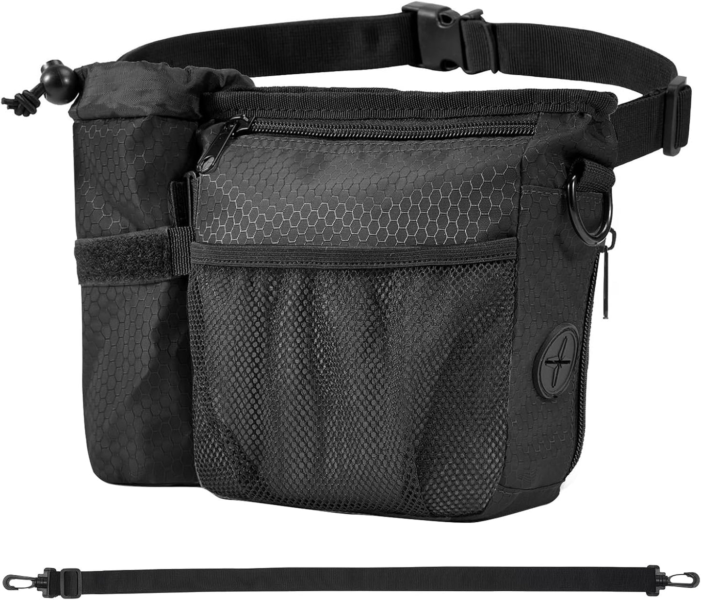 Dog Treat Training Pouch with Magnetic Zipper Closure - Built-in Poop Bag Dispenser, Side Pocket for Dog Water Bottle, 3 Ways to Wear,Carry Kibble & Pet Toys (GrayishGreen) - Image 7