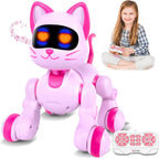Cretargio Interactive Robot Cat Toy front view in pink