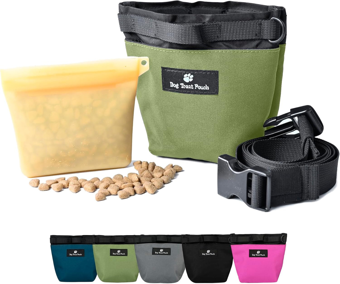Dog Treat Pouch for Training,2 Cup Capacity with Silicone Liner for Dry or Wet Food,Fanny Pack for Dog Walking and Puppy Rewards,Hands-Free Adjustable Waist Carry Bag (Black) - Image 11