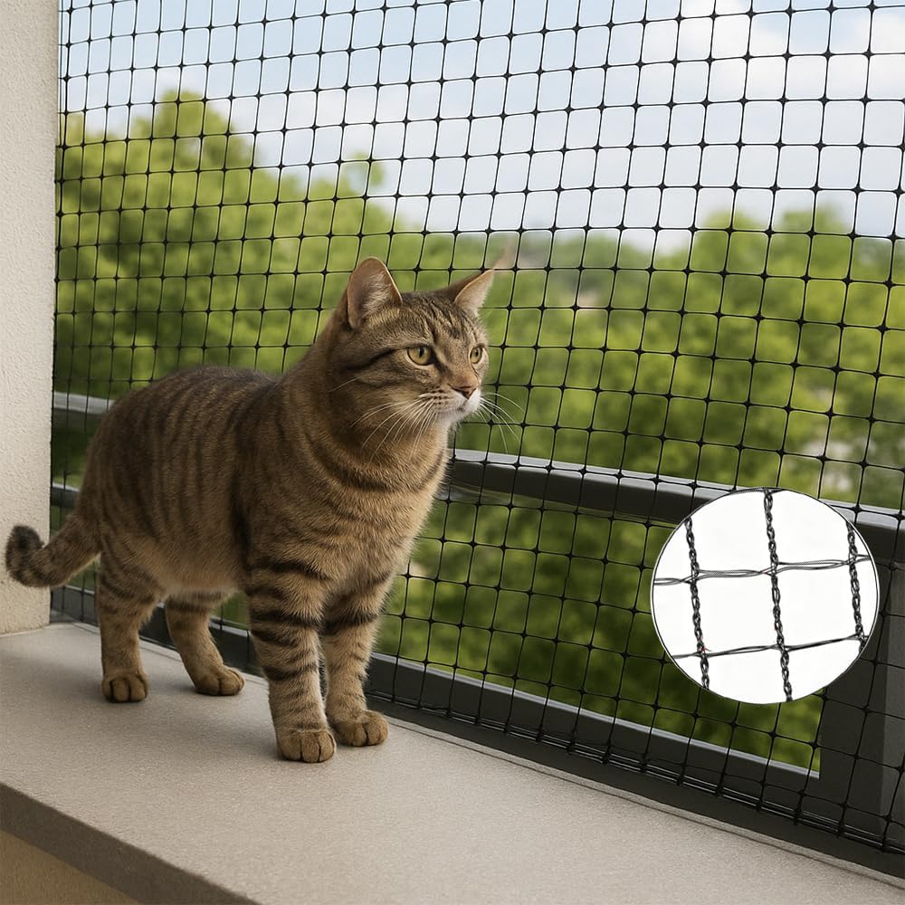 Junflying wire-free cat safety netting for windows
