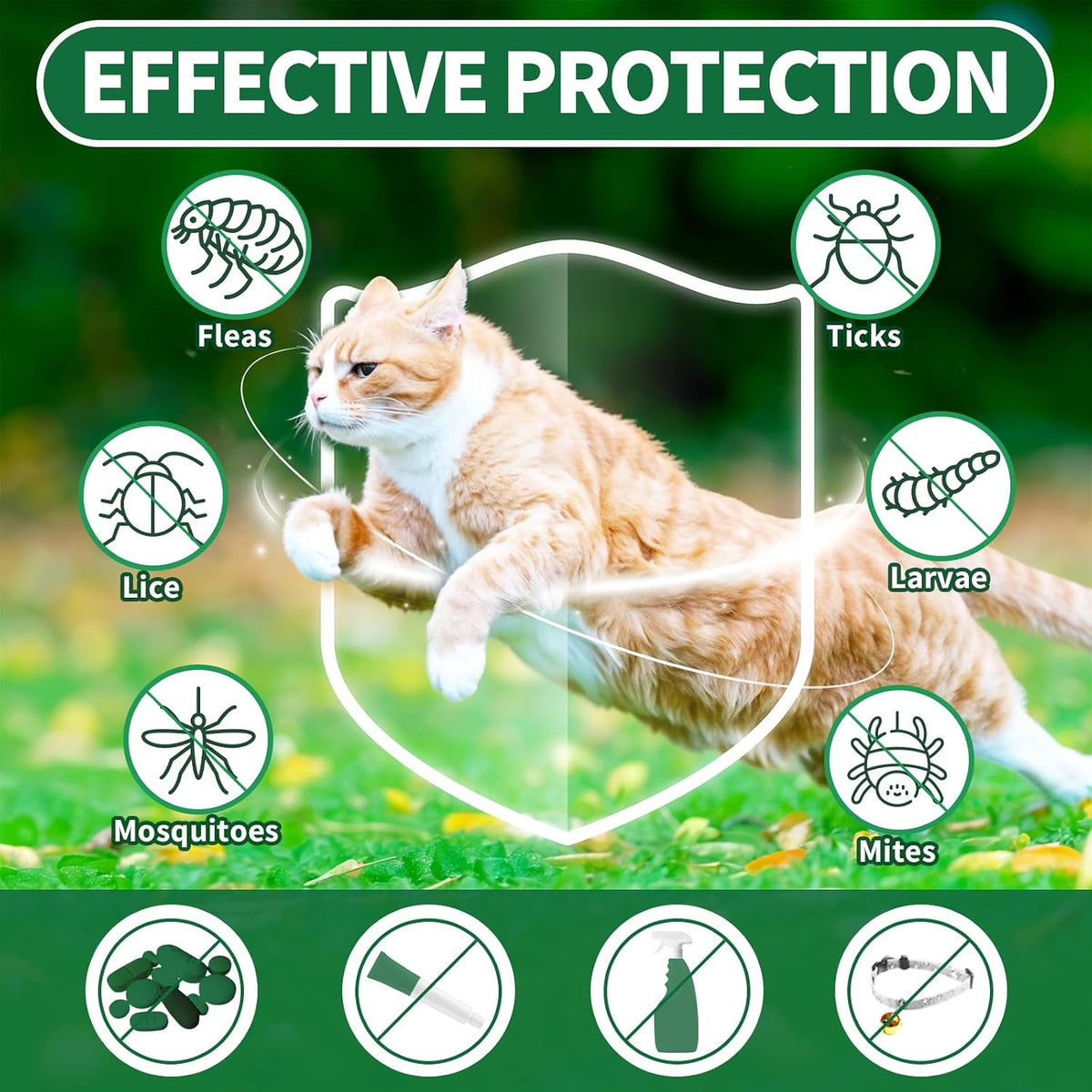 Natural cat flea treatment soft chews chicken flavor packaging