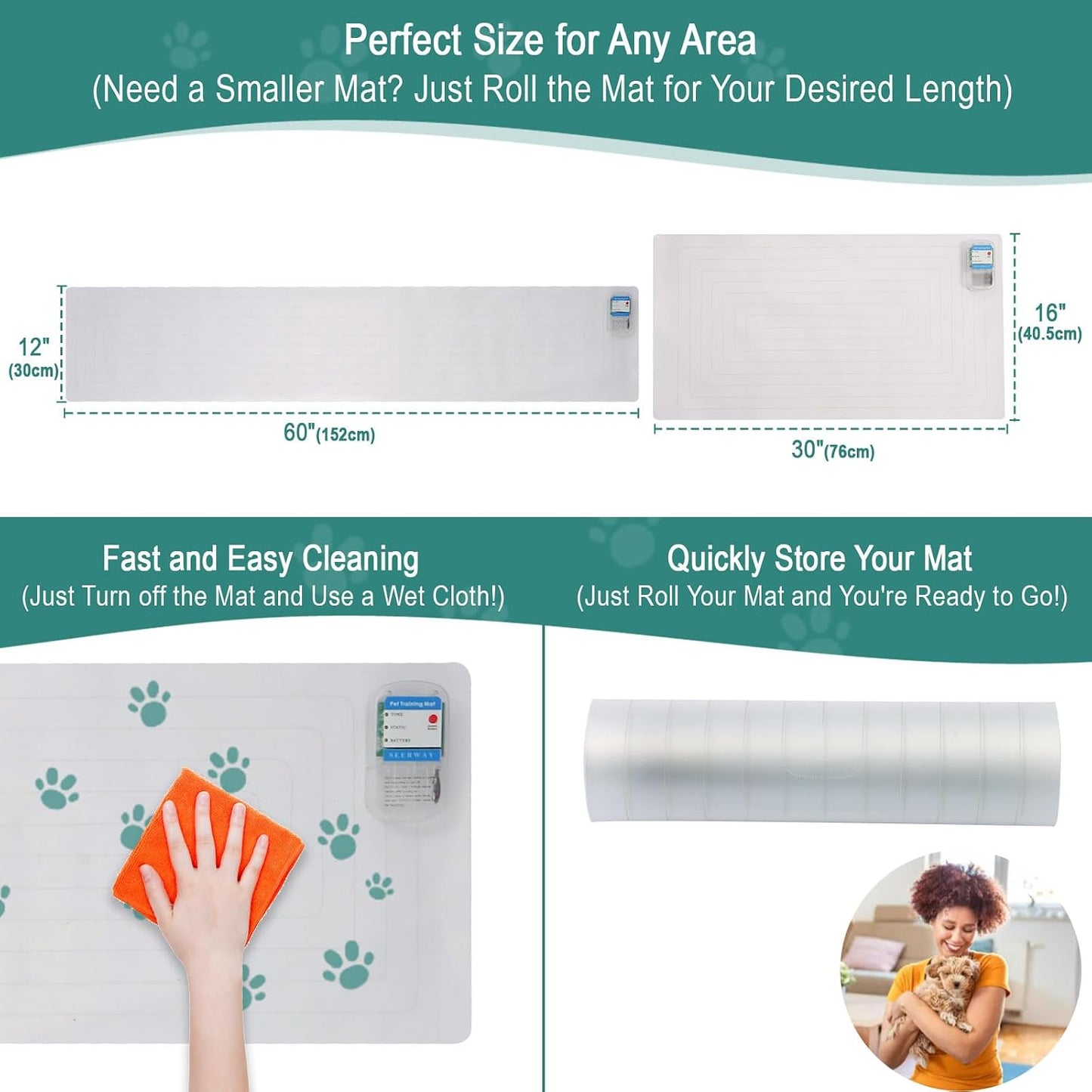 Comparison of 60 inch and 30 inch Seerway shock pads