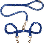 Double Dog Leash - Tangle-Free Dual Leash with 360 degrees Swivel, Shock Absorbing Bungee, Reflective Stitching & Hand-Braided Main Rope (Supports Up to 440 lbs, Pink) - Image 9