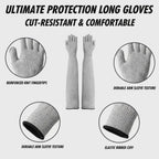 Durable bite resistant animal handling gloves being used for cat nail trimming