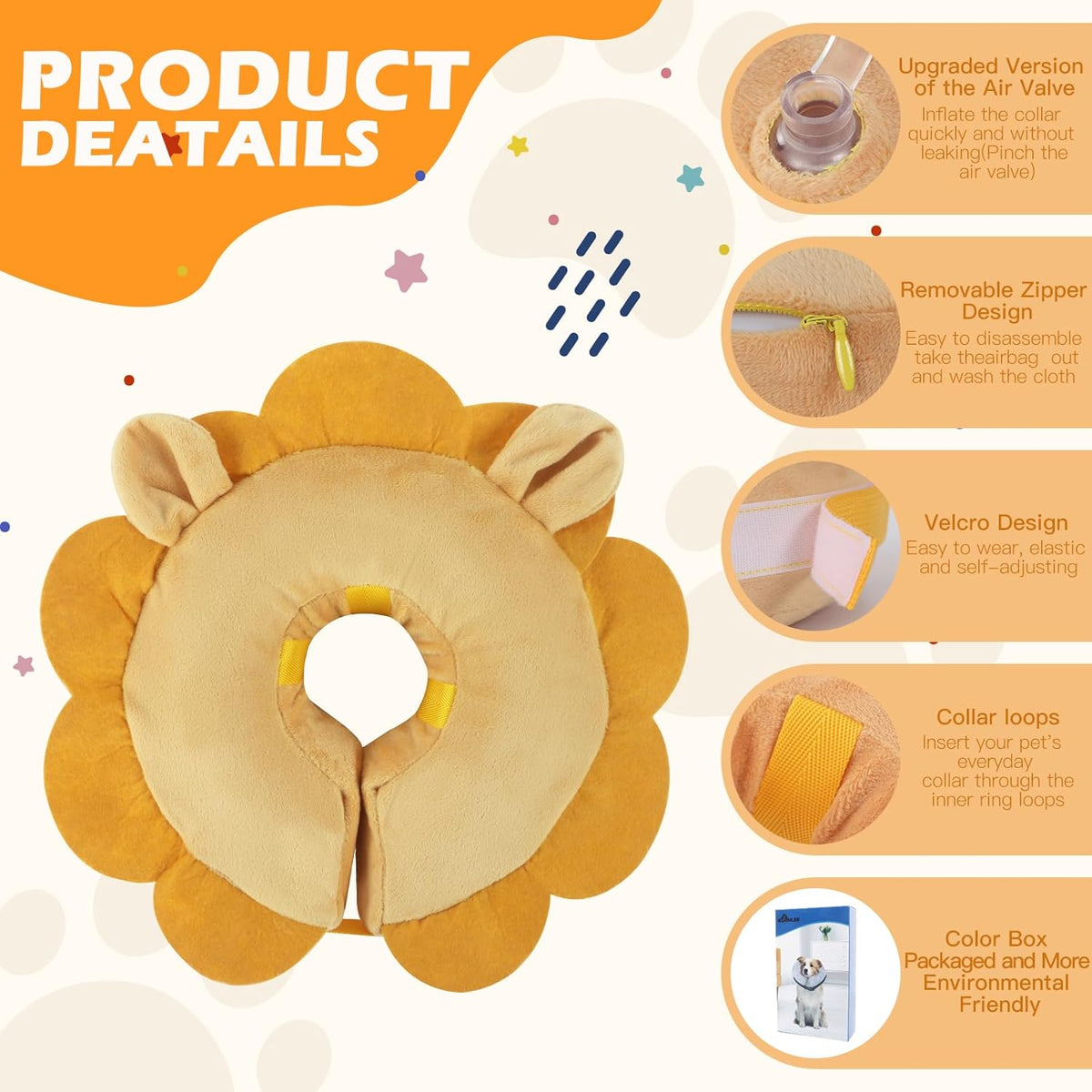 Comfortable plush pet collar alternative to traditional plastic cones