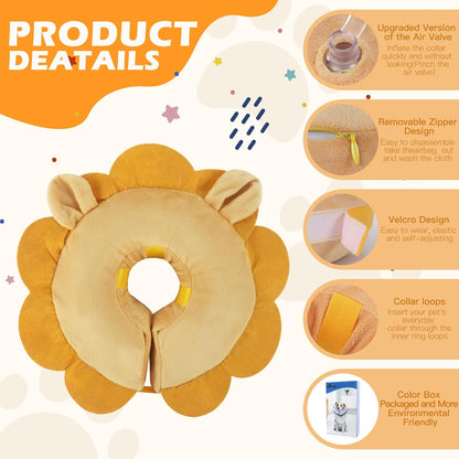 Comfortable plush pet collar alternative to traditional plastic cones