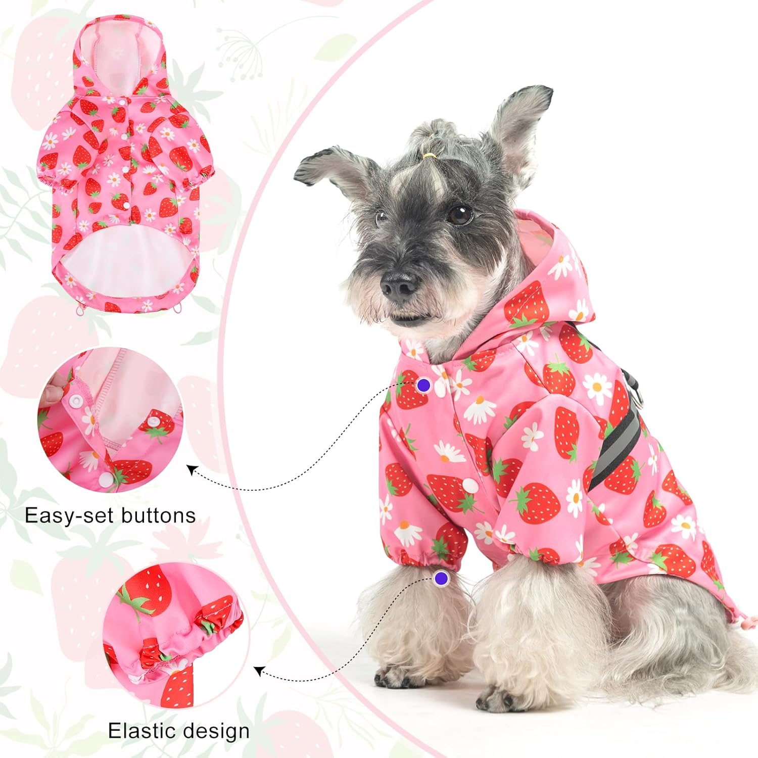 Authentic BEAUTYZOO pet apparel showing water resistant fabric close up