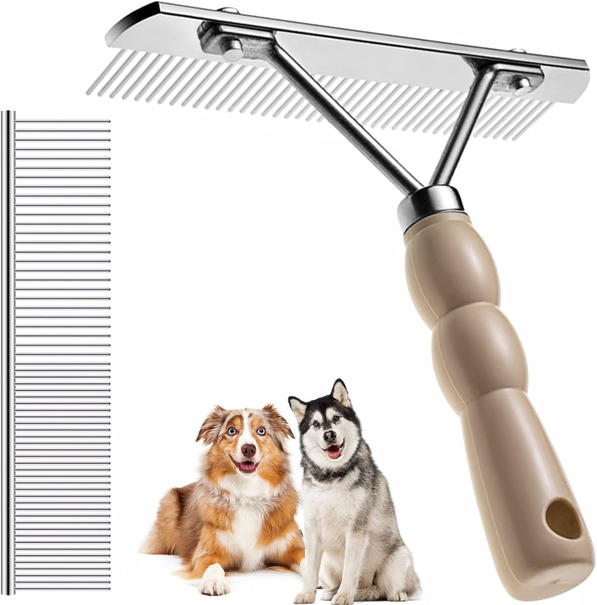 Twellife dog rake and grooming set front view