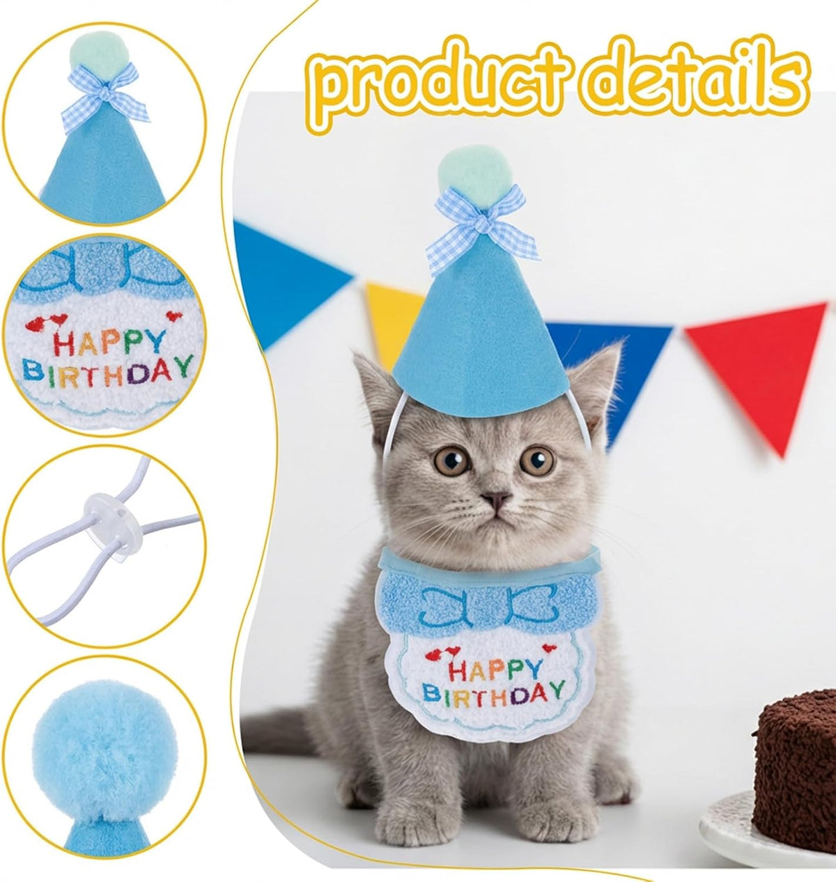 Comfortable cotton polyester cat birthday costume